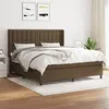 Image de vidaXL Boxspring met matras stof donkerbruin 180x200 cm3131772
