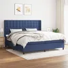 Image de vidaXL Boxspring met matras stof blauw 200x200 cm3131783