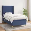 Image de vidaXL Boxspring met matras stof blauw 90x200 cm3131807