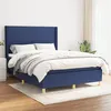 Image de vidaXL Boxspring met matras stof blauw 140x200 cm3131839