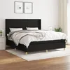 Image de vidaXL Boxspring met matras stof zwart 160x200 cm3131843