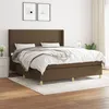 Image de vidaXL Boxspring met matras stof donkerbruin 160x200 cm3131844