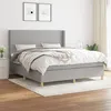 Image de vidaXL Boxspring met matras stof lichtgrijs 180x200 cm3131849