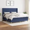 Image de vidaXL Boxspring met matras stof blauw 180x200 cm3131855