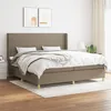 Image de vidaXL Boxspring met matras stof taupe 200x200 cm3131861