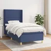 Image de vidaXL Boxspring met matras stof blauw 90x200 cm3131887