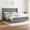 Image de vidaXL Boxspring met matras stof donkergrijs 180x200 cm3131930