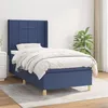 Image de vidaXL Boxspring met matras stof blauw 90x200 cm3131967