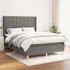 Image de vidaXL Boxspring met matras stof donkergrijs 140x190 cm3131986