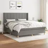 Image de vidaXL Boxspring met matras stof donkergrijs 160x200 cm3132002