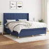 Image de vidaXL Boxspring met matras stof blauw 160x200 cm3132007