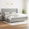 Image de vidaXL Boxspring met matras stof lichtgrijs 200x200 cm3132017