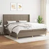 Image de vidaXL Boxspring met matras stof taupe 200x200 cm3132021