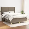 Image de vidaXL Boxspring met matras stof taupe 140x200 cm3132077