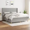 Image de vidaXL Boxspring met matras stof lichtgrijs 160x200 cm3132081
