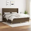 Image de vidaXL Boxspring met matras stof donkerbruin 160x200 cm3132084