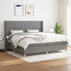 Image de vidaXL Boxspring met matras stof donkergrijs 200x200 cm3132098