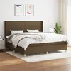 Image de vidaXL Boxspring met matras stof donkerbruin 200x200 cm3132100
