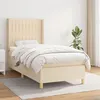 Image de vidaXL Boxspring met matras stof cràmekleurig 90x200 cm3132126