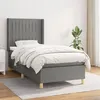 Image de vidaXL Boxspring met matras stof donkergrijs 100x200 cm3132130