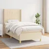 Image de vidaXL Boxspring met matras stof cràmekleurig 100x200 cm3132134
