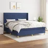 Image de vidaXL Boxspring met matras stof blauw 160x200 cm3132167