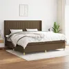 Image de vidaXL Boxspring met matras stof donkerbruin 200x200 cm3132180
