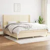 Image de vidaXL Boxspring met matras stof cràmekleurig 200x200 cm3132182