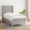 Image de vidaXL Boxspring met matras stof lichtgrijs 80x200 cm3132185