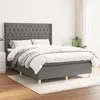Image de vidaXL Boxspring met matras stof donkergrijs 140x200 cm3132234