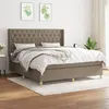 Image de vidaXL Boxspring met matras stof taupe 160x200 cm3132245