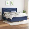Image de vidaXL Boxspring met matras stof blauw 160x200 cm3132247