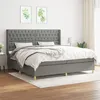 Image de vidaXL Boxspring met matras stof donkergrijs 200x200 cm3132258