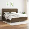Image de vidaXL Boxspring met matras stof donkerbruin 200x200 cm3132260