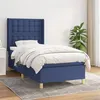 Image de vidaXL Boxspring met matras stof blauw 100x200 cm3132295