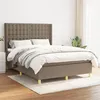 Image de vidaXL Boxspring met matras stof taupe 140x190 cm3132309