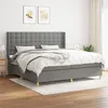 Image de vidaXL Boxspring met matras stof donkergrijs 200x200 cm3132338