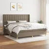Image de vidaXL Boxspring met matras stof taupe 200x200 cm3132341