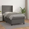 Image de vidaXL Boxspring met matras kunstleer grijs 100x200 cm3132427