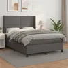 Image de vidaXL Boxspring met matras kunstleer grijs 140x200 cm3132445