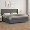 Image de vidaXL Boxspring met matras kunstleer grijs 200x200 cm3132463