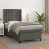 Image de vidaXL Boxspring met matras kunstleer grijs 80x200 cm3132469