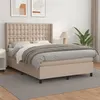 Image de vidaXL Boxspring met matras kunstleer cappuccinokleurig 140x190 cm3132500