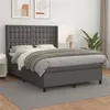 Image de vidaXL Boxspring met matras kunstleer grijs 140x200 cm3132505