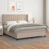 Image de vidaXL Boxspring met matras kunstleer cappuccinokleurig 160x200 cm3132512