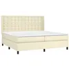 Image de vidaXL Sommier à lattes de lit avec matelas Crème 200x200cm Similicuir