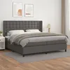 Image de vidaXL Boxspring met matras kunstleer grijs 200x200 cm3132523