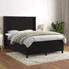 Image de vidaXL Boxspring met matras fluweel zwart 140x190 cm3132557