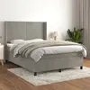 Image de vidaXL Boxspring met matras fluweel lichtgrijs 140x200 cm3132561