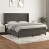Image de vidaXL Boxspring met matras fluweel donkergrijs 160x200 cm3132568
